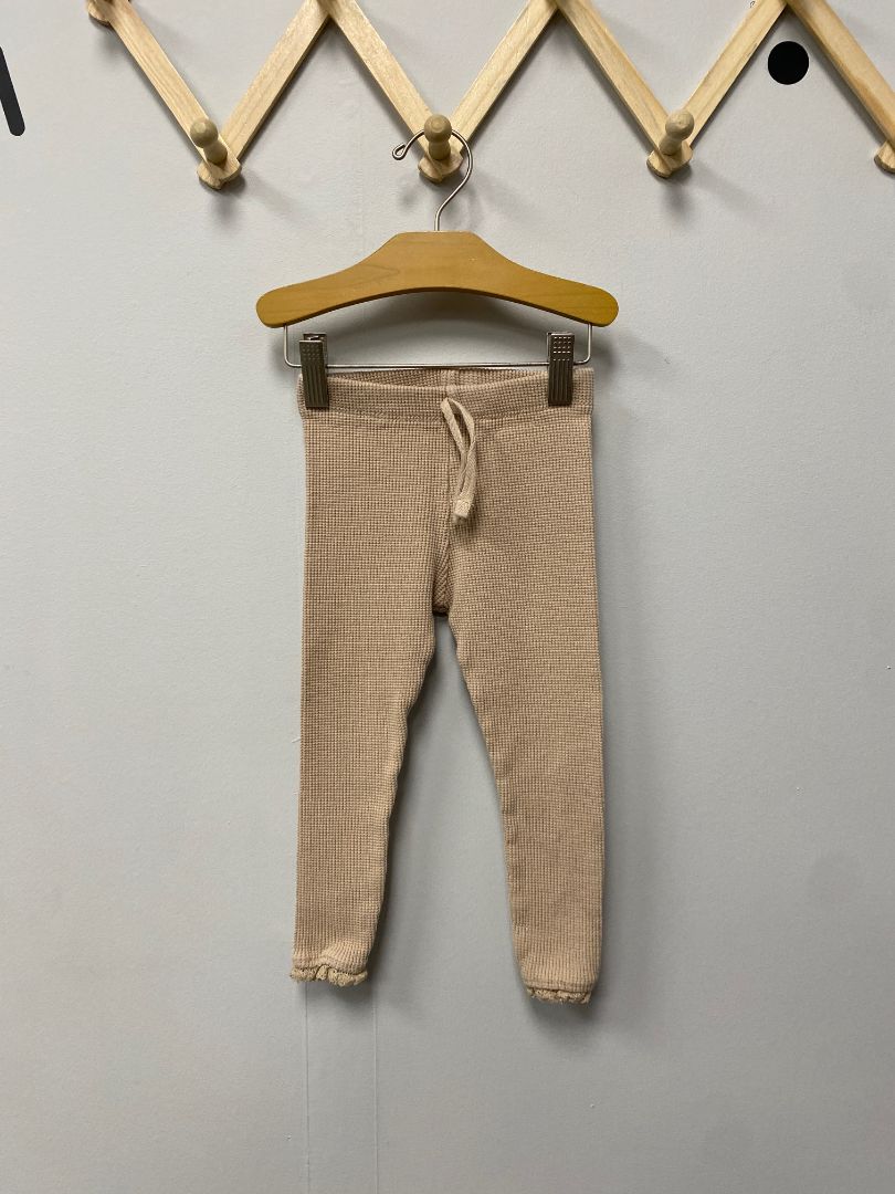 Tan Zara Waffle Knit Pants, 3T