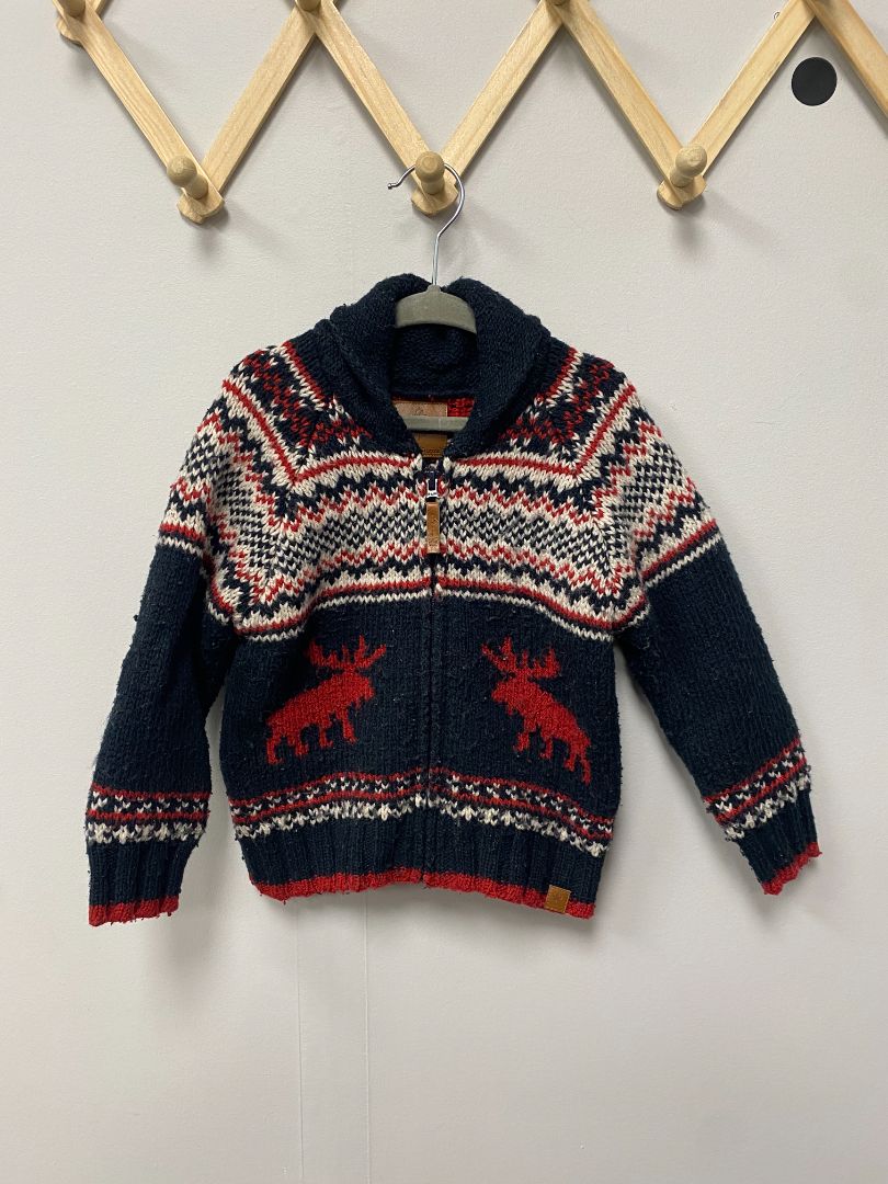 Navy Blue Canadiana Knit Sweater, 2-3T