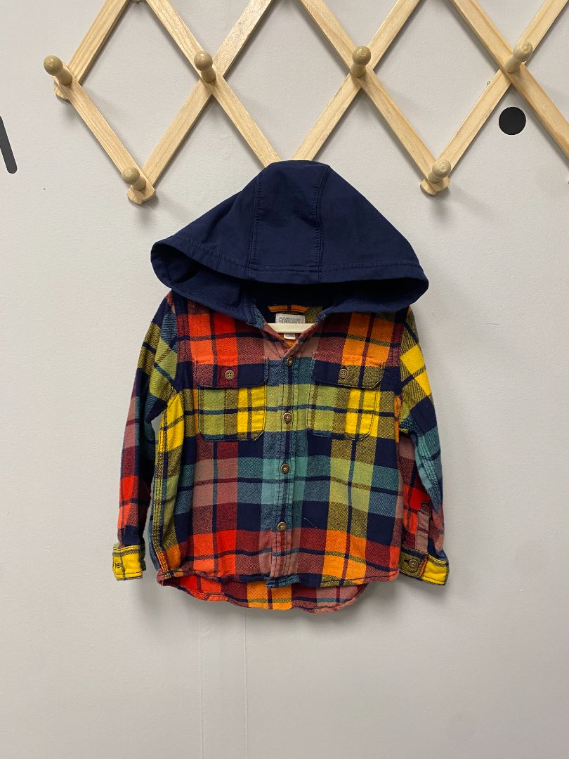 Multi colour Gymboree Button up Hooded Shirt, 2T