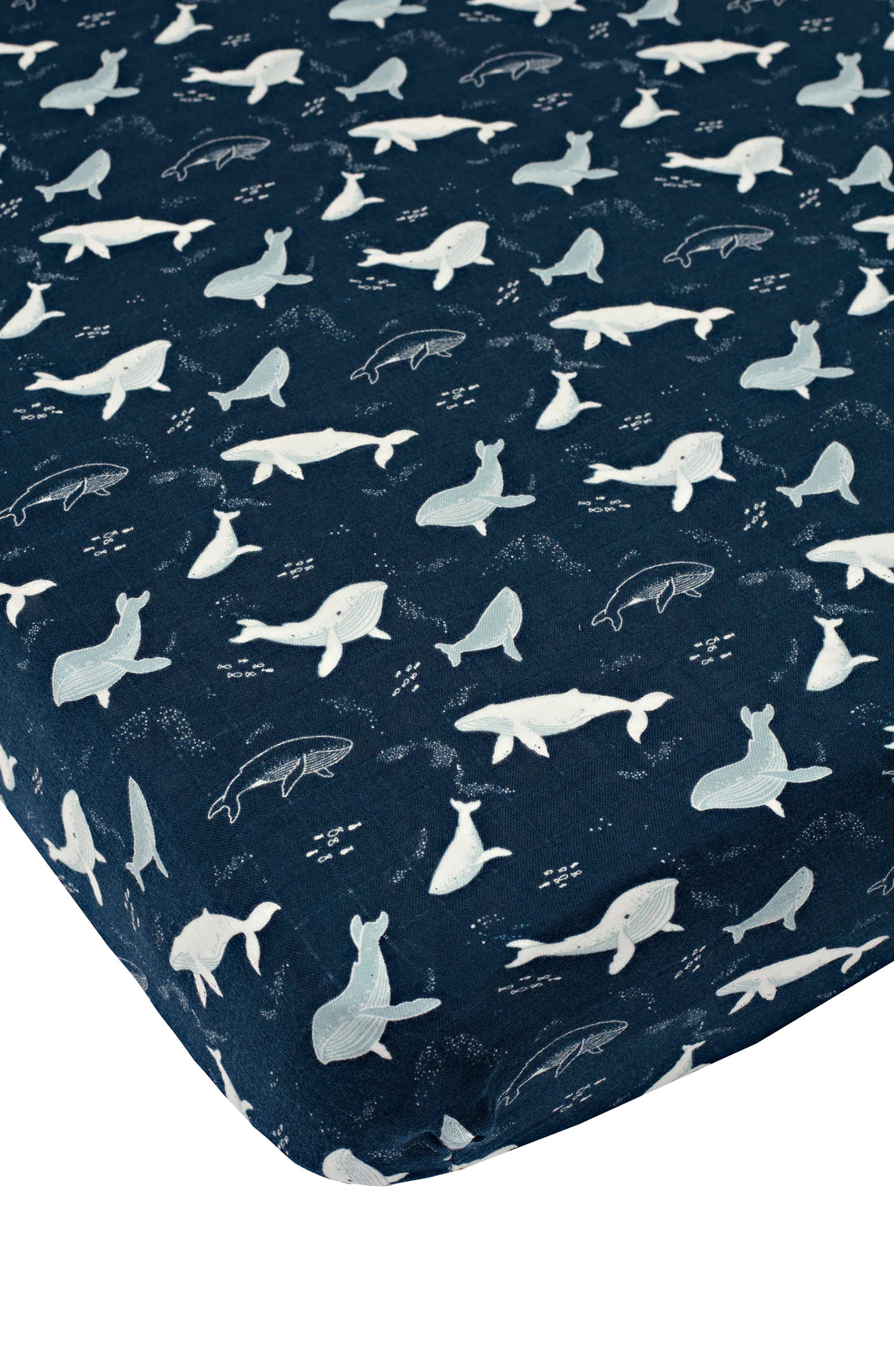 Fitted Crib Sheet - Blue Whales