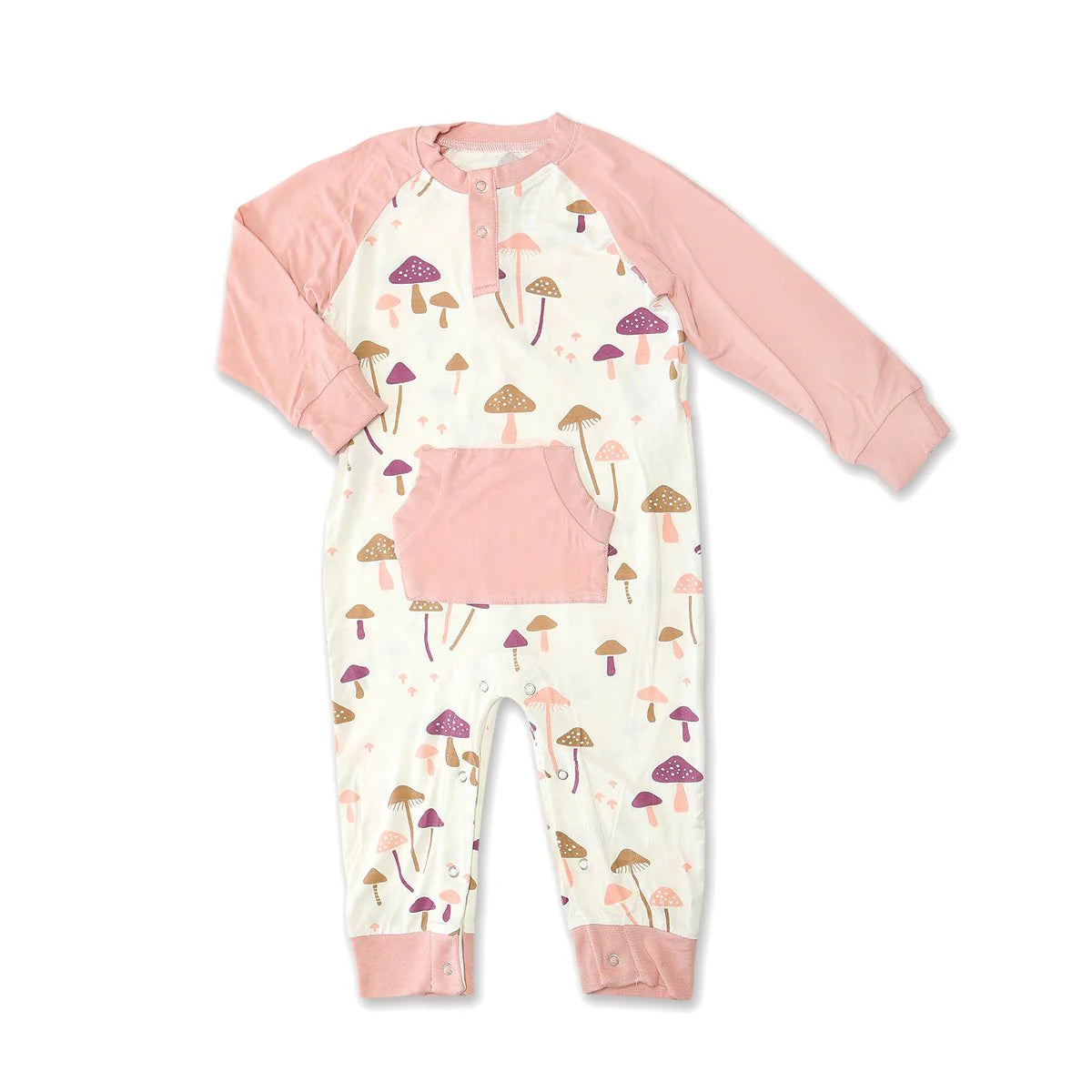 Bamboo Long Sleeve Romper - Mushroom Meadow