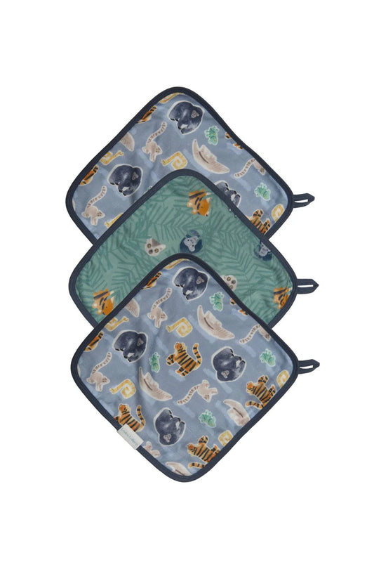 Muslin Washcloth 3 Set - Jungle Friends