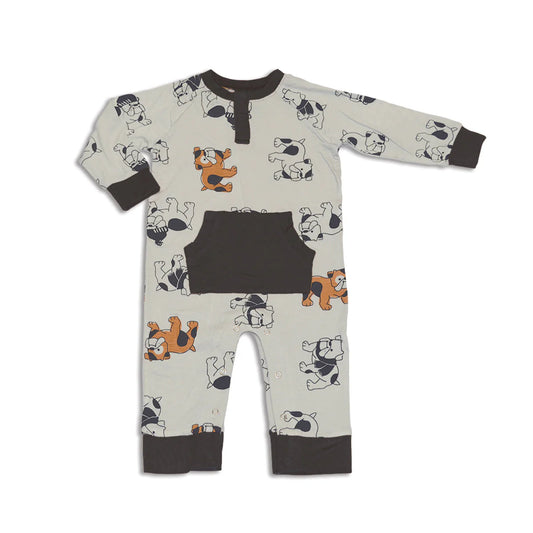 Bamboo Long Sleeve Romper - Cozy Bulldog