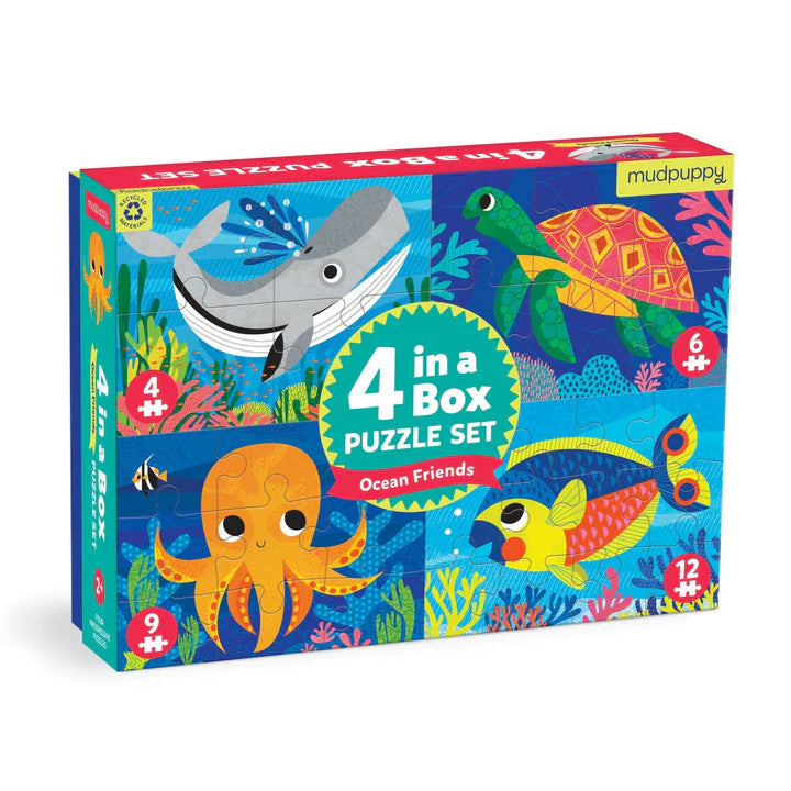 4-In-a-Box Ocean Friends Puzzle Set