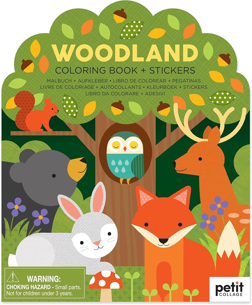 Woodland Sticker Coloring Book