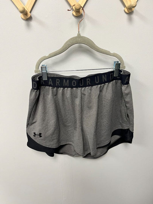 Grey + Black Under Armour Shorts, Womens large