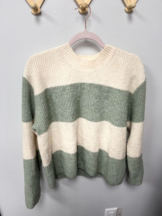 White + Green H&M Sweater, Women M