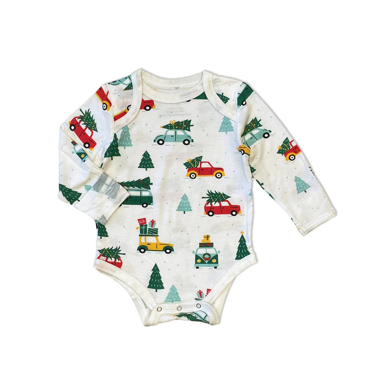 Bamboo Long Sleeve Bodysuit - Jolly Christmas Car