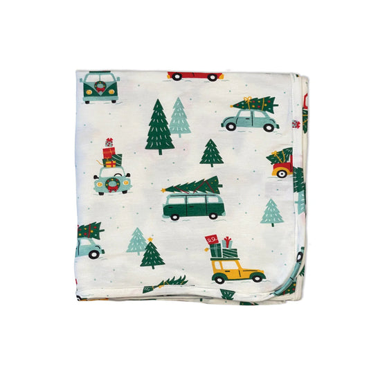 Swaddle Blanket - Jolly Christmas Cars