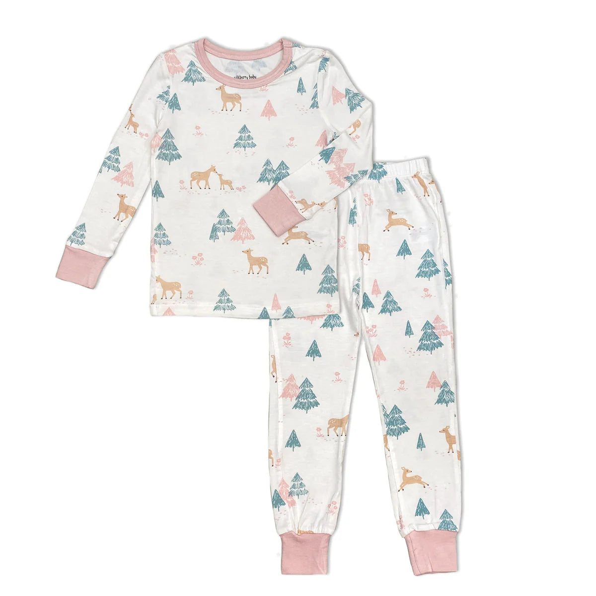 Bamboo Long Sleeve Pajama Set - Deer Forest