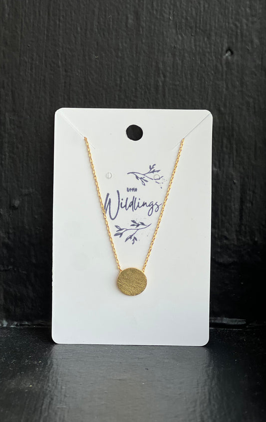 Gold Circular Pendant Necklace