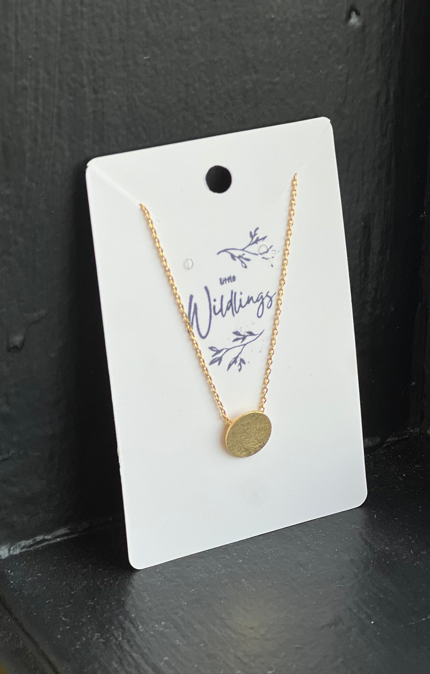 Gold Circular Pendant Necklace