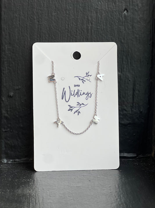 Silver Mama Necklace - Cut Out Lettering