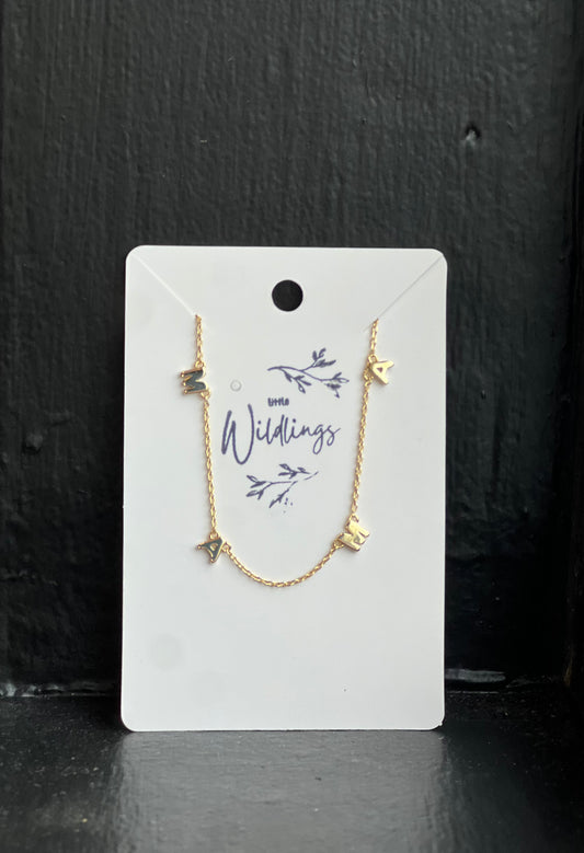 Gold Mama Necklace - Cut Out Lettering