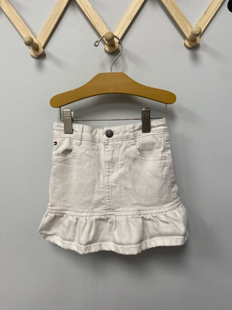White Tommy Hilfiger Denim Skirt, 4T