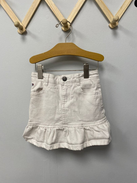 White Tommy Hilfiger Denim Skirt, 4T