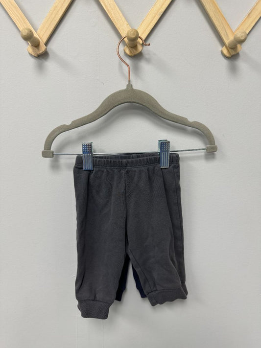 Two Pairs: Carters Grey + Navy Pants, 3M