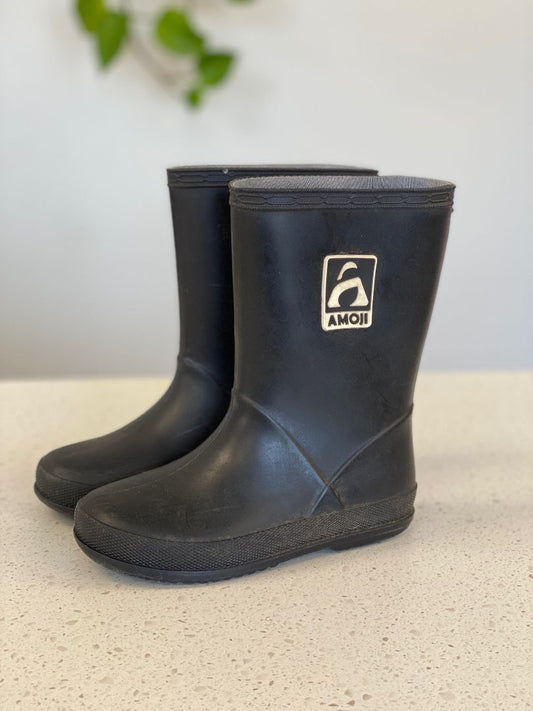 Black Amoji Rain Boots, C11.5