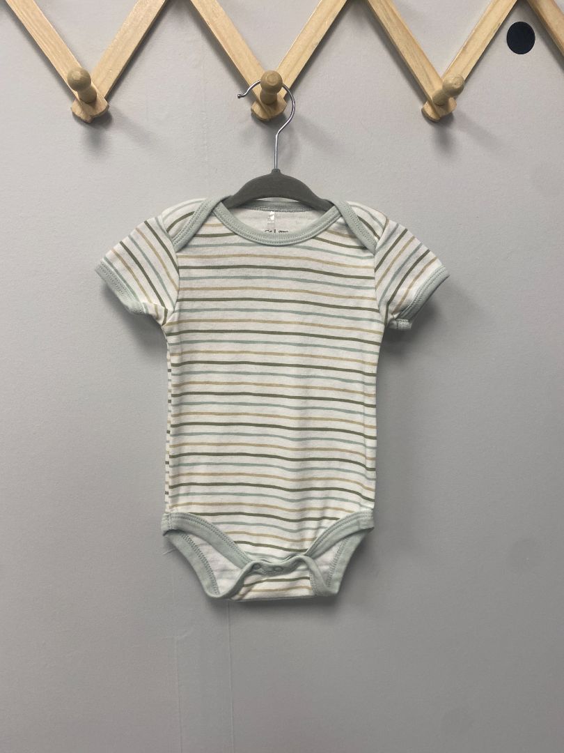 White Le Top Bebe Striped Bodysuit, 6-9M