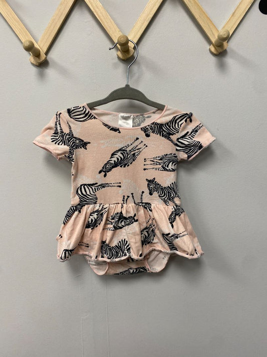 Pink Bonds Zebra Bodysuit Dress