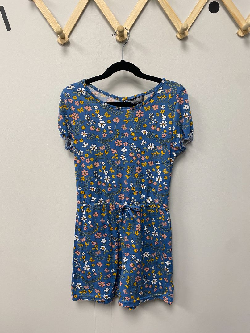 Blue Floral Picapino Romper, 10Y