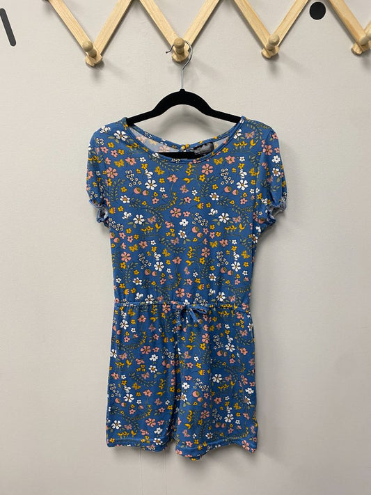 Blue Floral Picapino Romper, 10Y