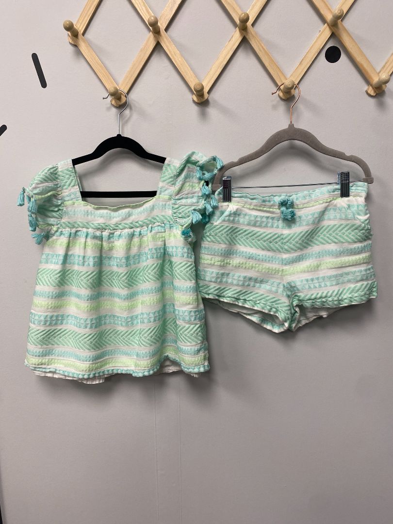 Teal Shabby Chic 2 Piece Set, 10/12Y