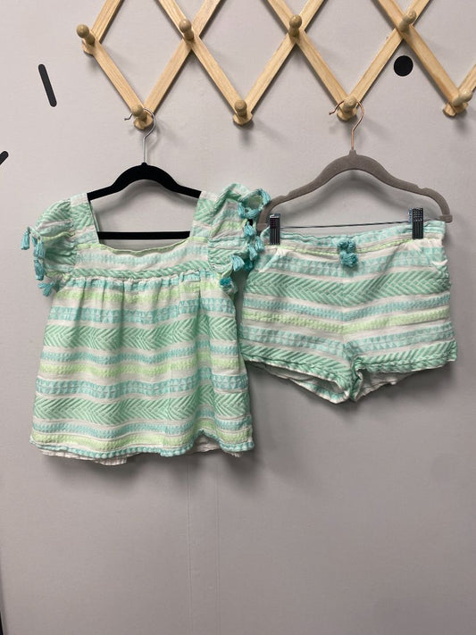 Teal Shabby Chic 2 Piece Set, 10/12Y