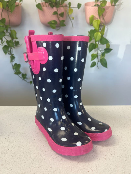 Navy + Pink Rain Boots, 1