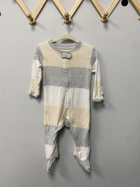 Grey  Honest Baby Striped Sleeper, 3-6M
