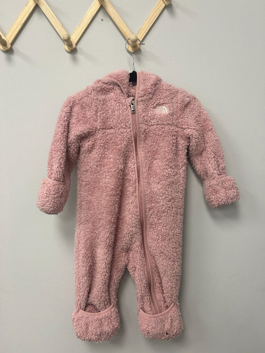 Pink Bear North Face One Piece, 6-12M