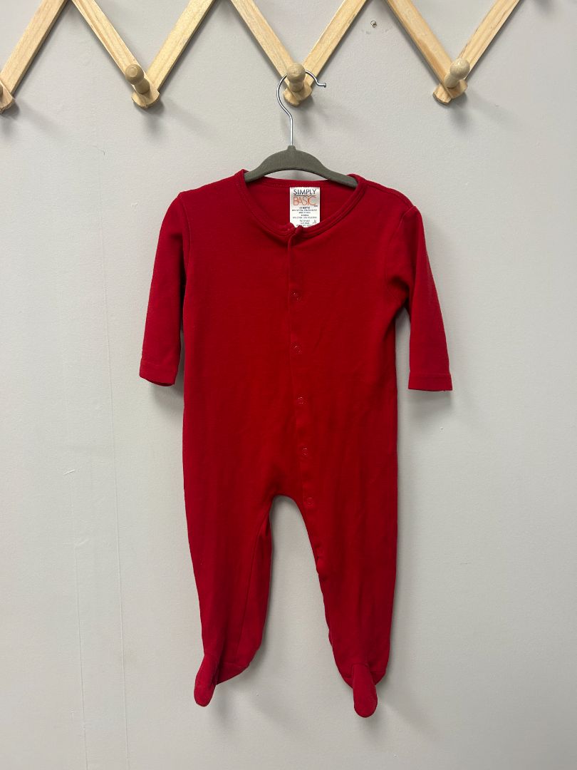 Red Simply Basic Sleeper, 6-9M