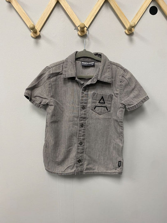 Grey Romy & Aksel Button up Shirt, 3T