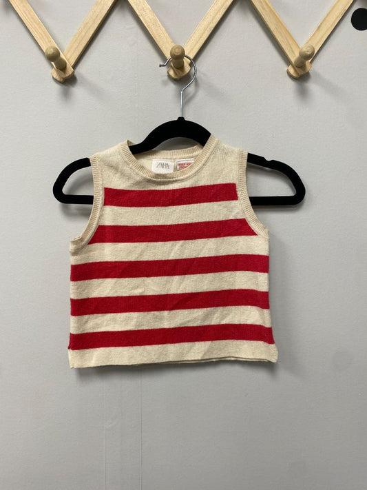Red + White Zara Tank Top, 3-4T