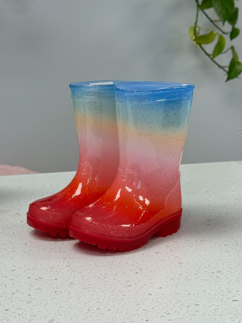 Rainbow Sparkle Baby Gap Rain Boots, 5