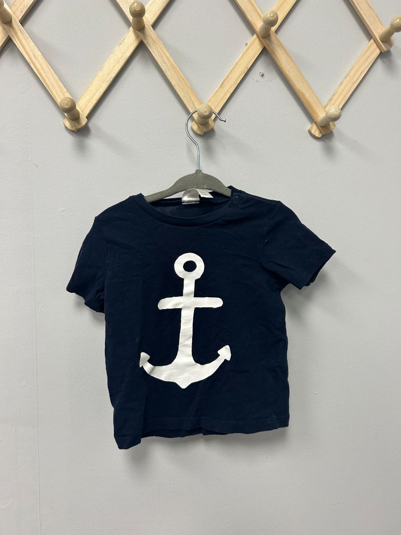 Navy Sailor H&M Tshirt, 4-6M