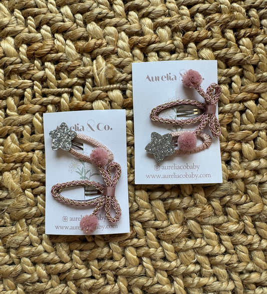 2 Pc Pink Clips - Aurelia & Co.