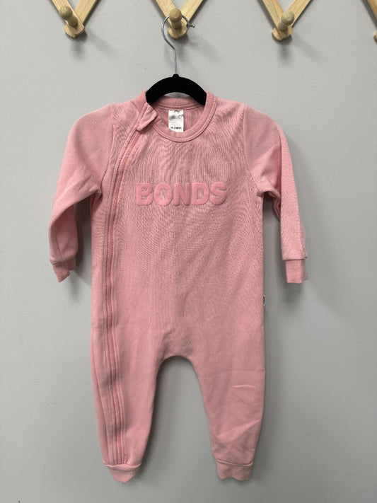 Pink Bonds Onesie Sweater, 18-24M