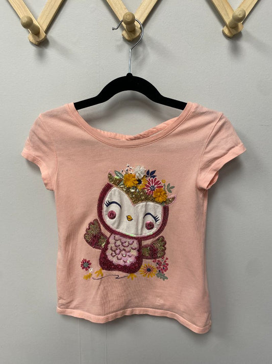 Pink Isaac Mizrahi Sequin Owl T-shirt, 6Y