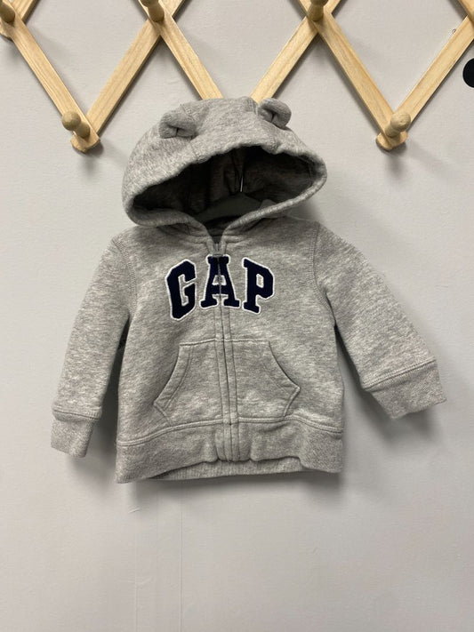 Grey Baby Gap Zip Hoodie, 3-6M