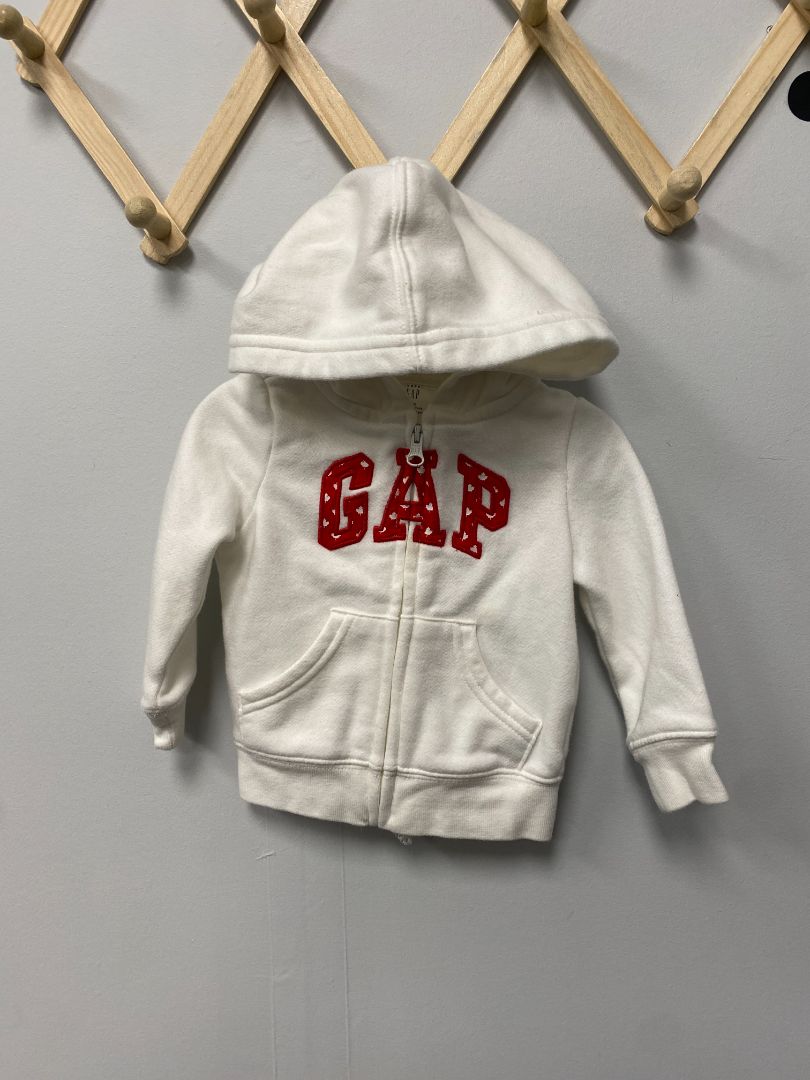 White Baby Gap Zip Hoodie, 6-12M