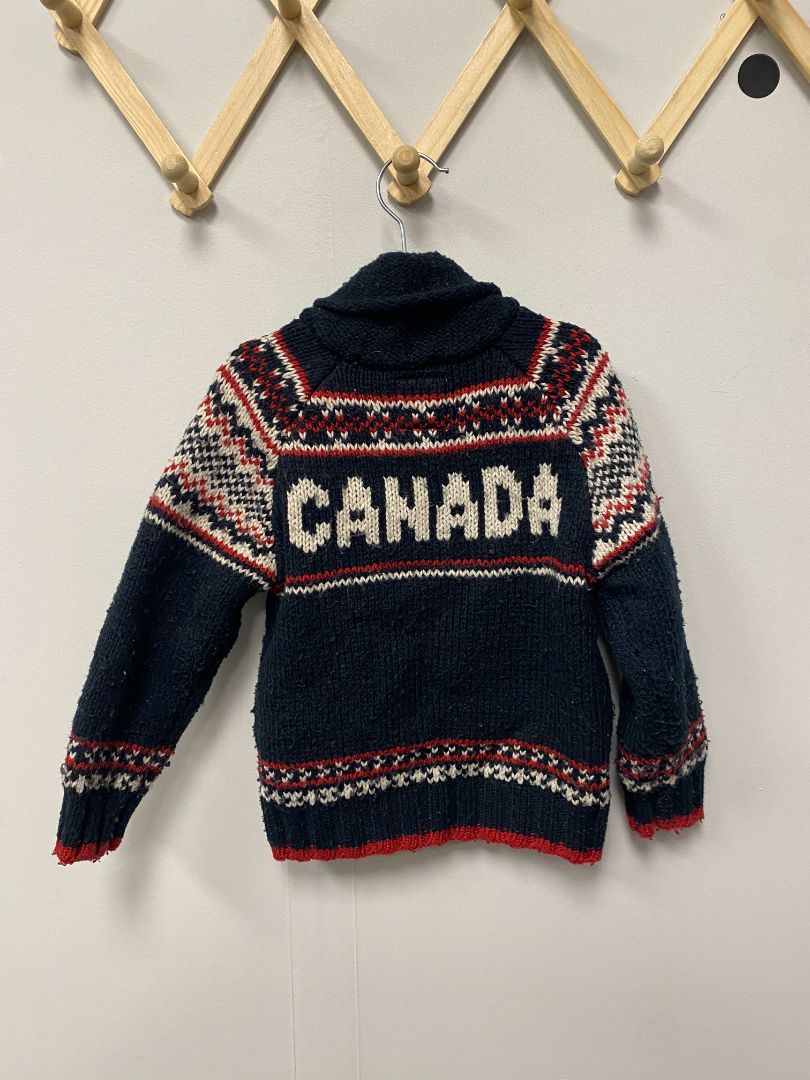 Navy Blue Canadiana Knit Sweater, 2-3T