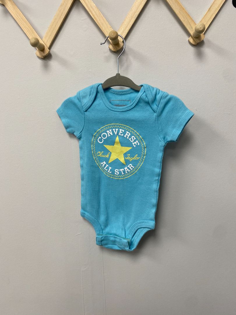 Light Blue Converse Bodysuit, 0-6M