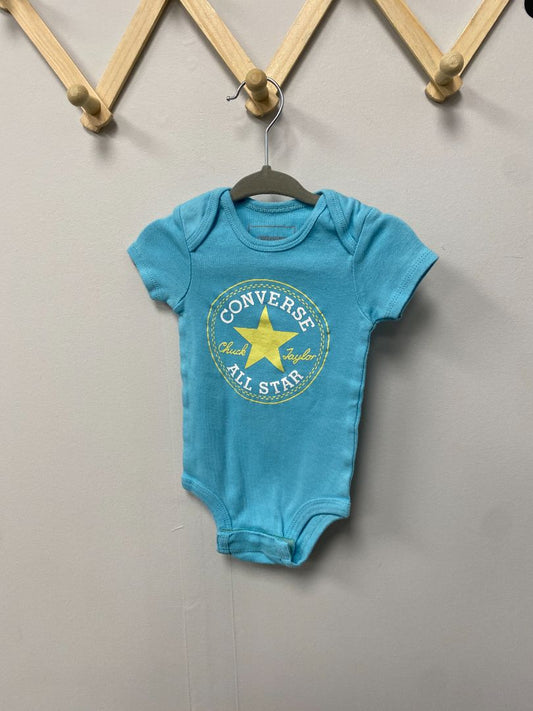 Light Blue Converse Bodysuit, 0-6M
