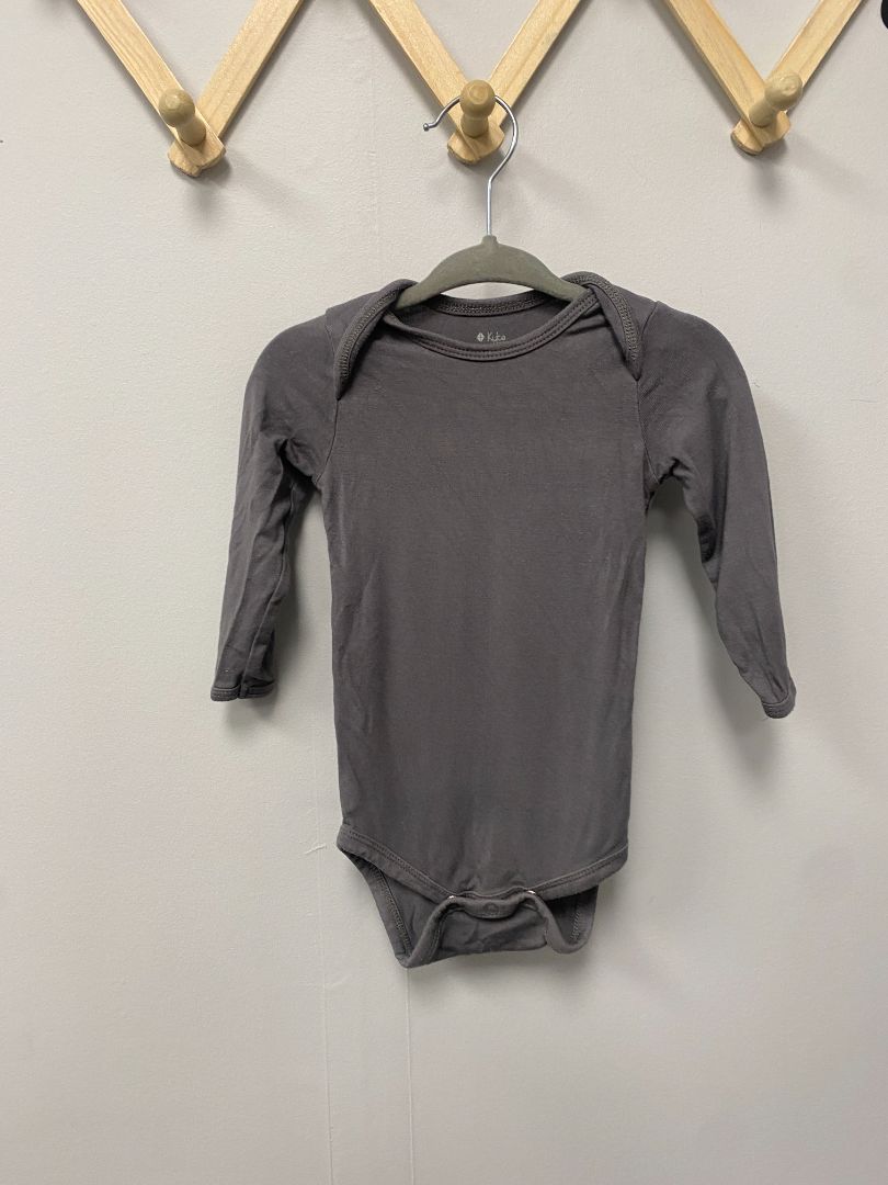 Grey Kyte Baby Longsleeve Bodysuit, 3-6M