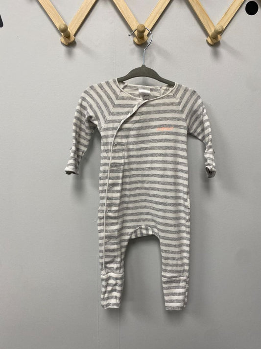 White + Grey Bonds Cozysuit, 0-3M