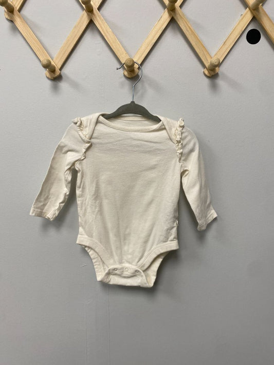 White Baby Gap Longsleeve Bodysuit, 3-6M