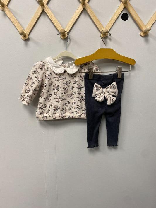 Pink + Grey Nicole Miller 2 Piece Set, 0-3M