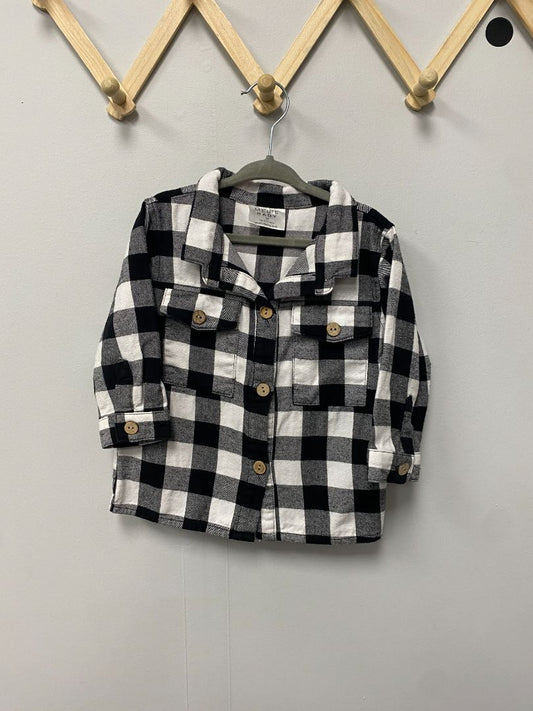Black + White Mebie Baby Flannel, 3T