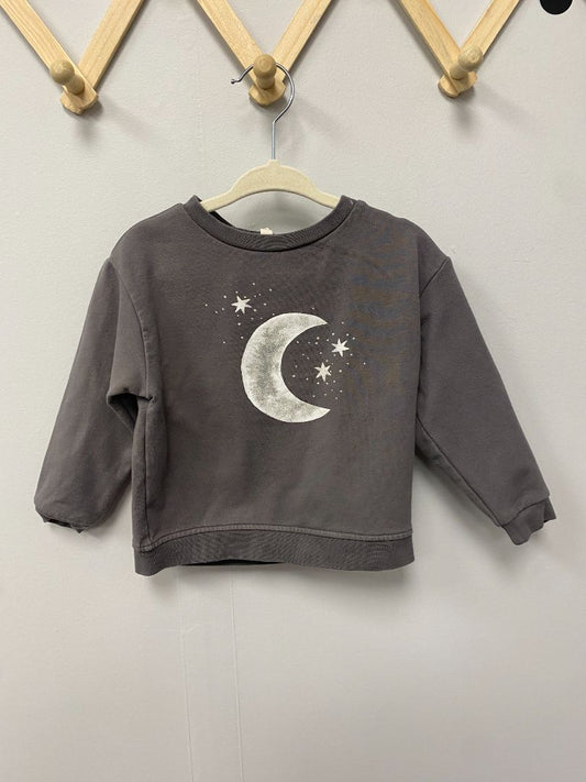 Grey Quincy Mae Crewneck, 18-24M